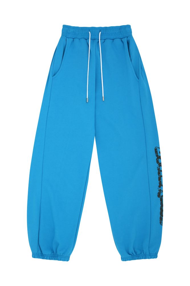 Blue vintage side pintuck balloon jogger