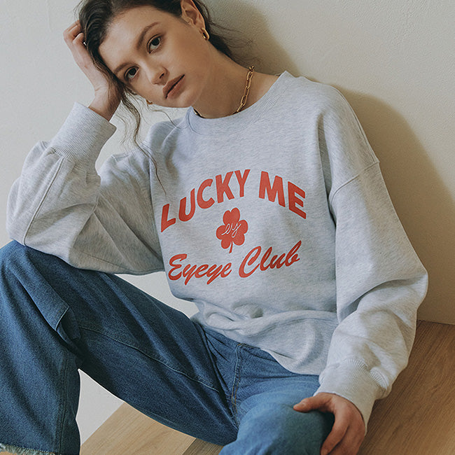 EYEYE LUCKY ME SWEATSHIRT_MELANGE GREY (EEOO3WSR05W)