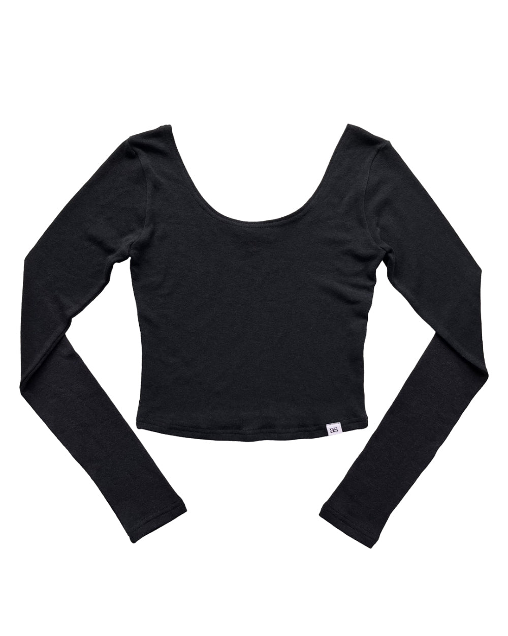  AS"ON STAPLE U-NECK LONG T (BLACK)