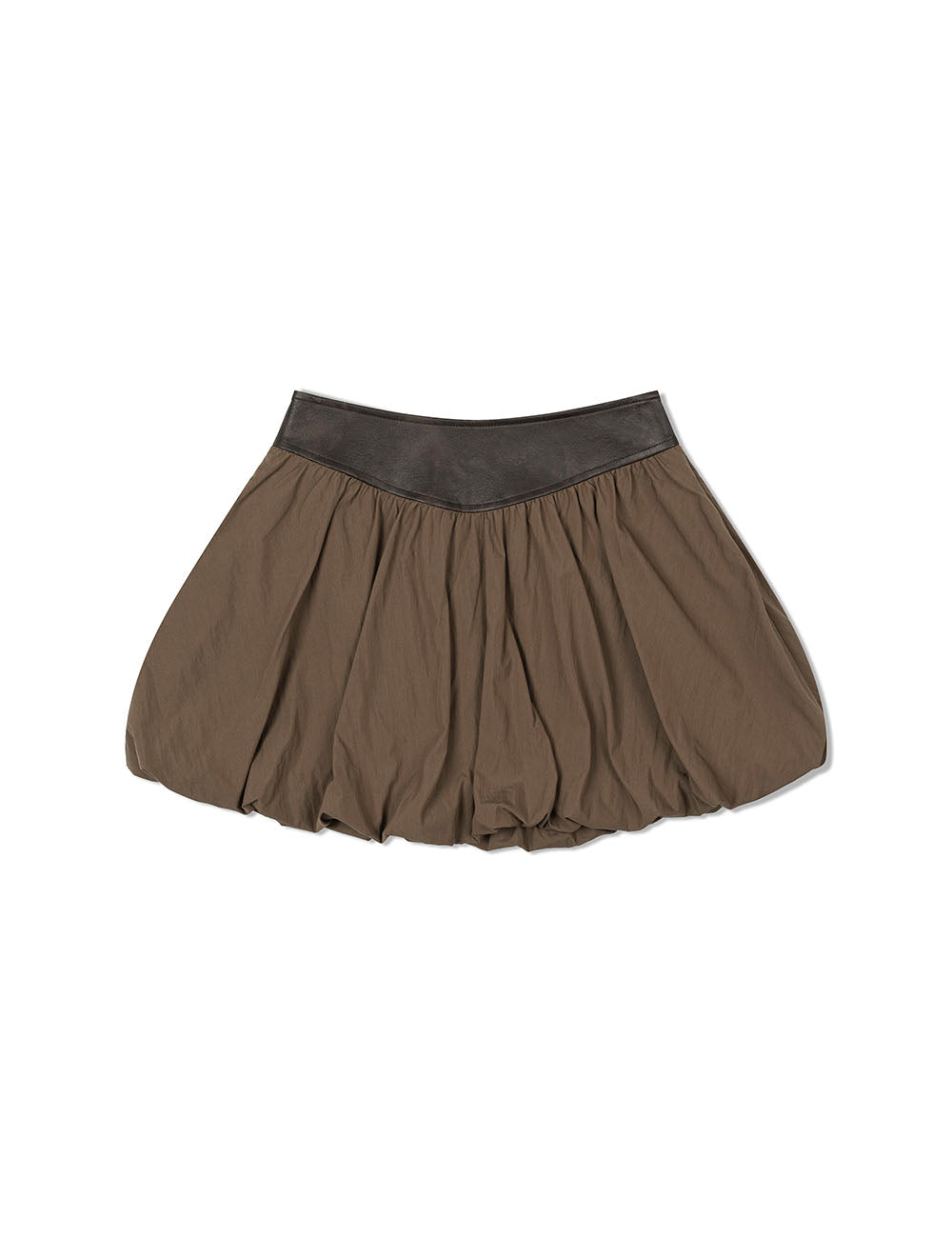 VINTAGE LEATHER PUMPKIN SKIRT(BROWN)