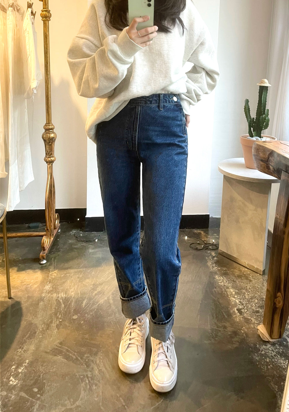 STRAIGHT FIT STITCH LINED PANTS [16628]