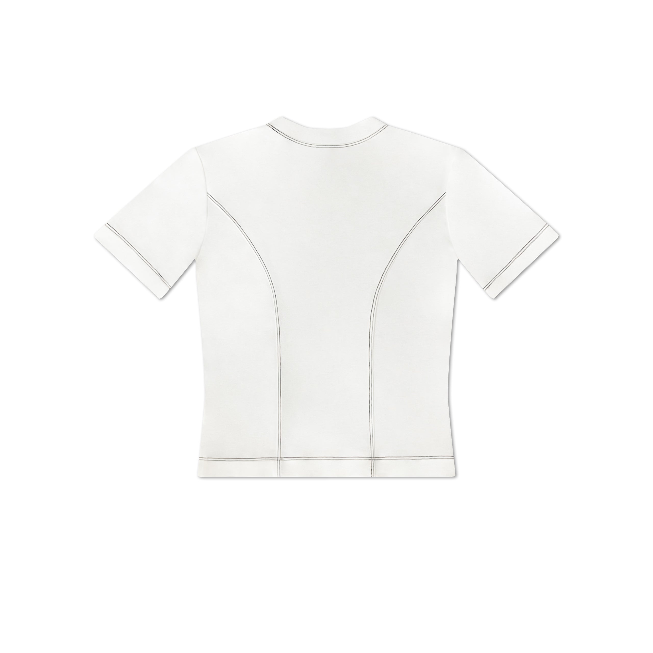 DVRK PRIVÉ CONTRAST STITCH SLIM FIT T-SHIRT FEMALE - WHITE