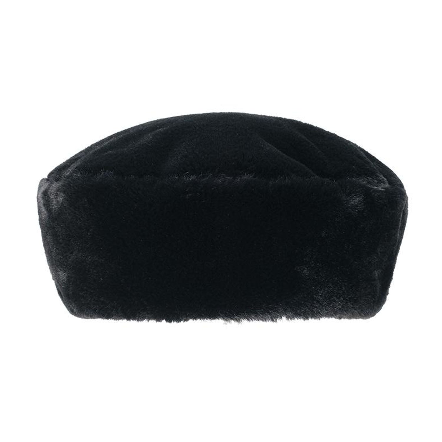 VA Square Stud Fur Beret / Black