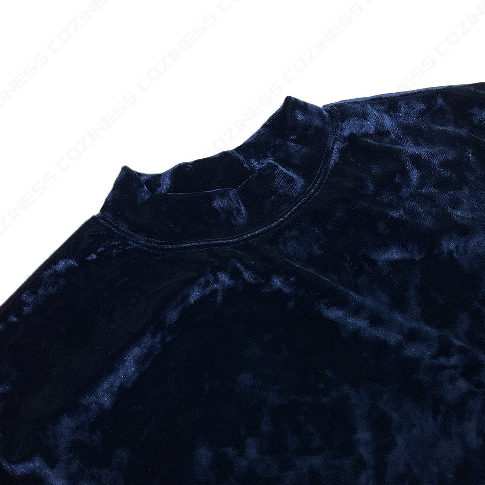 CR Velvet Mock-neck Long-Sleeved Shirt (4 colors)