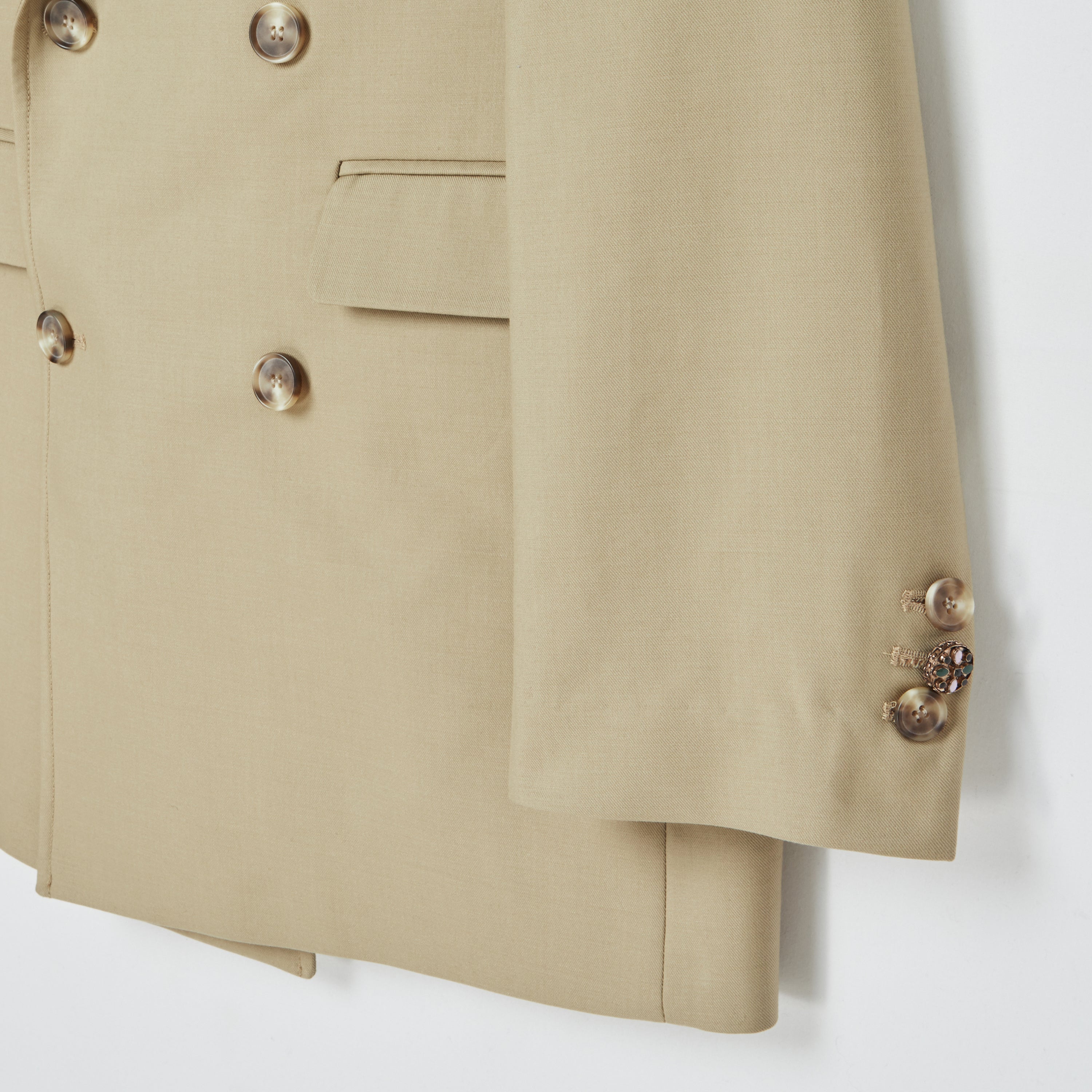 [COLLECTION LINE] ARCHIVE DOUBLE-FACE FABRIC CLASSIC LONG JACKET BEIGE