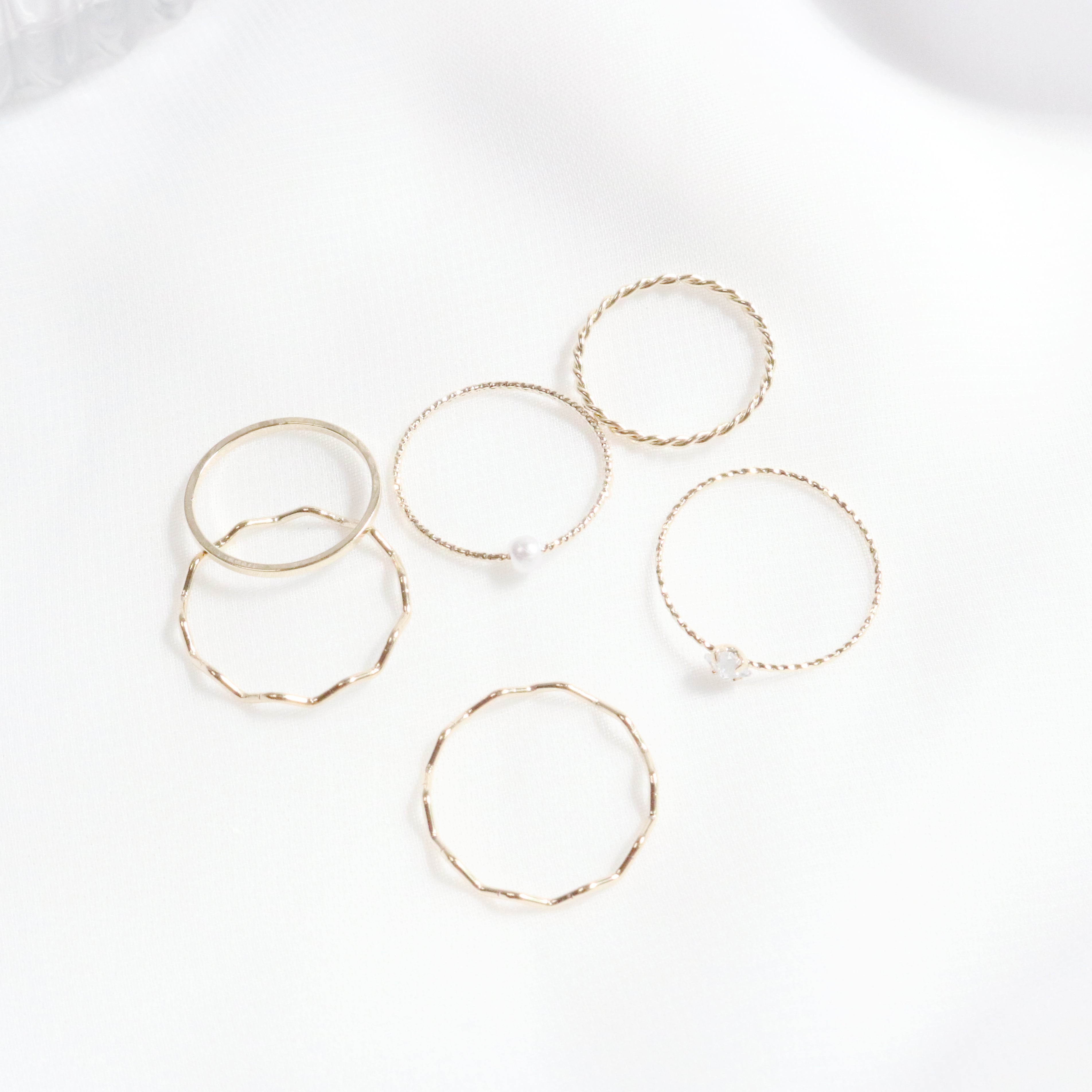 Daily layered ring 6 set (2 color)