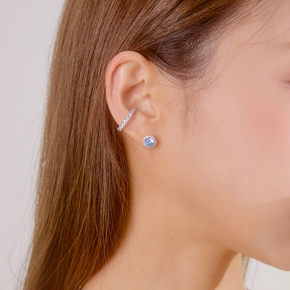 Skyblue One Cubic Earring (rosegold)