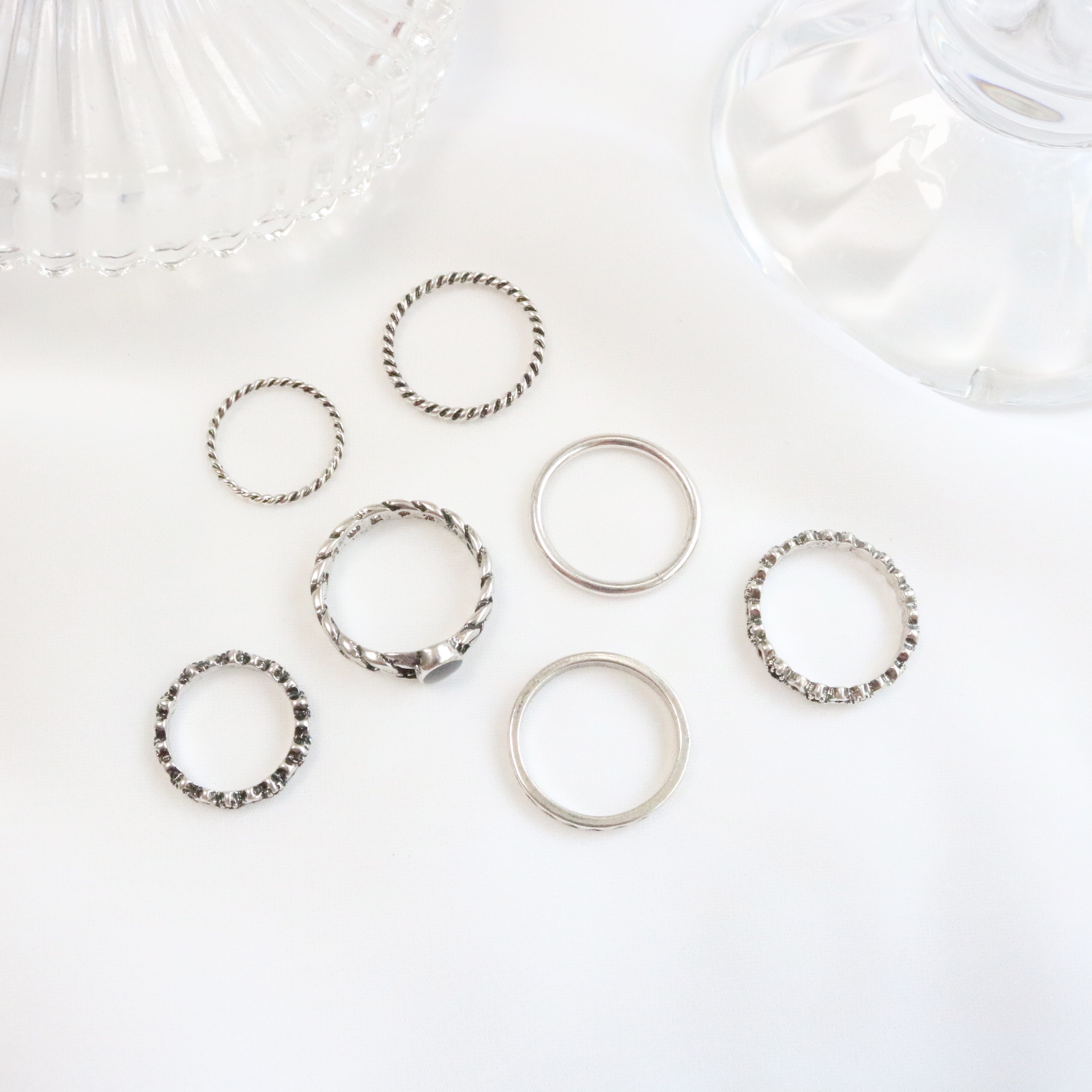 Black chain ring set (7 set)