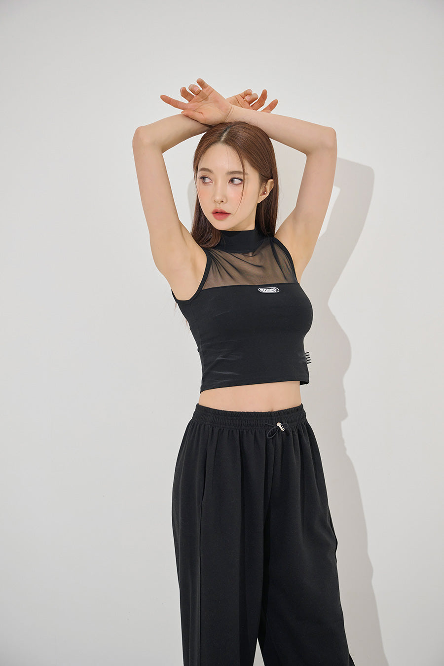 mid see-through cropped sleeveless(9185)