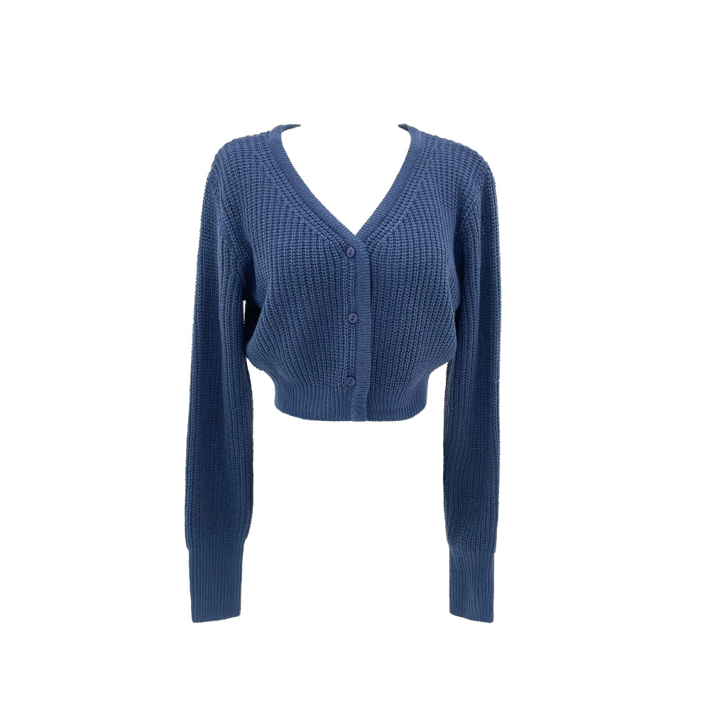 V-neck double crop knit cardigan (3 Color)