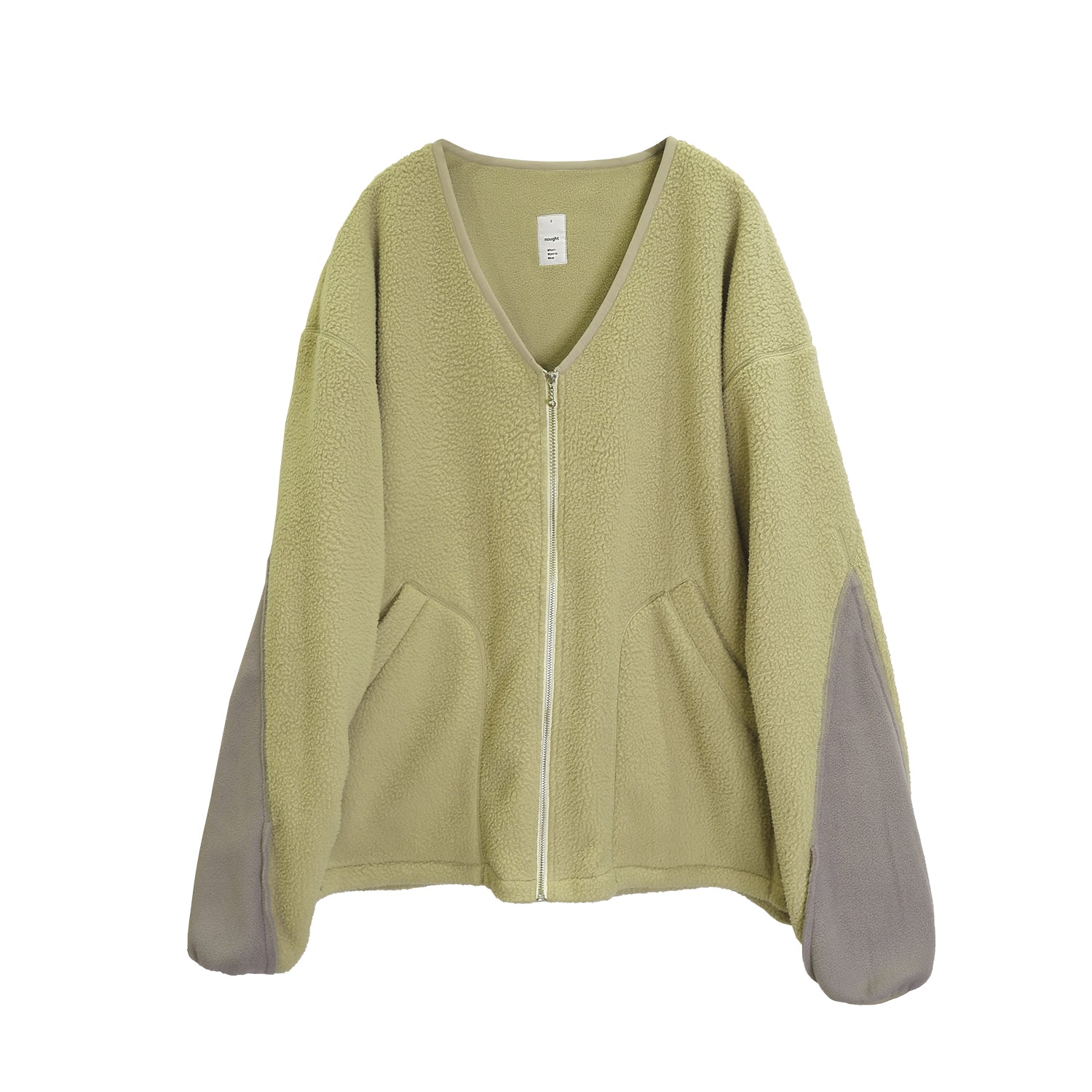 Double Face Fleece Cardigan / Olive Beige