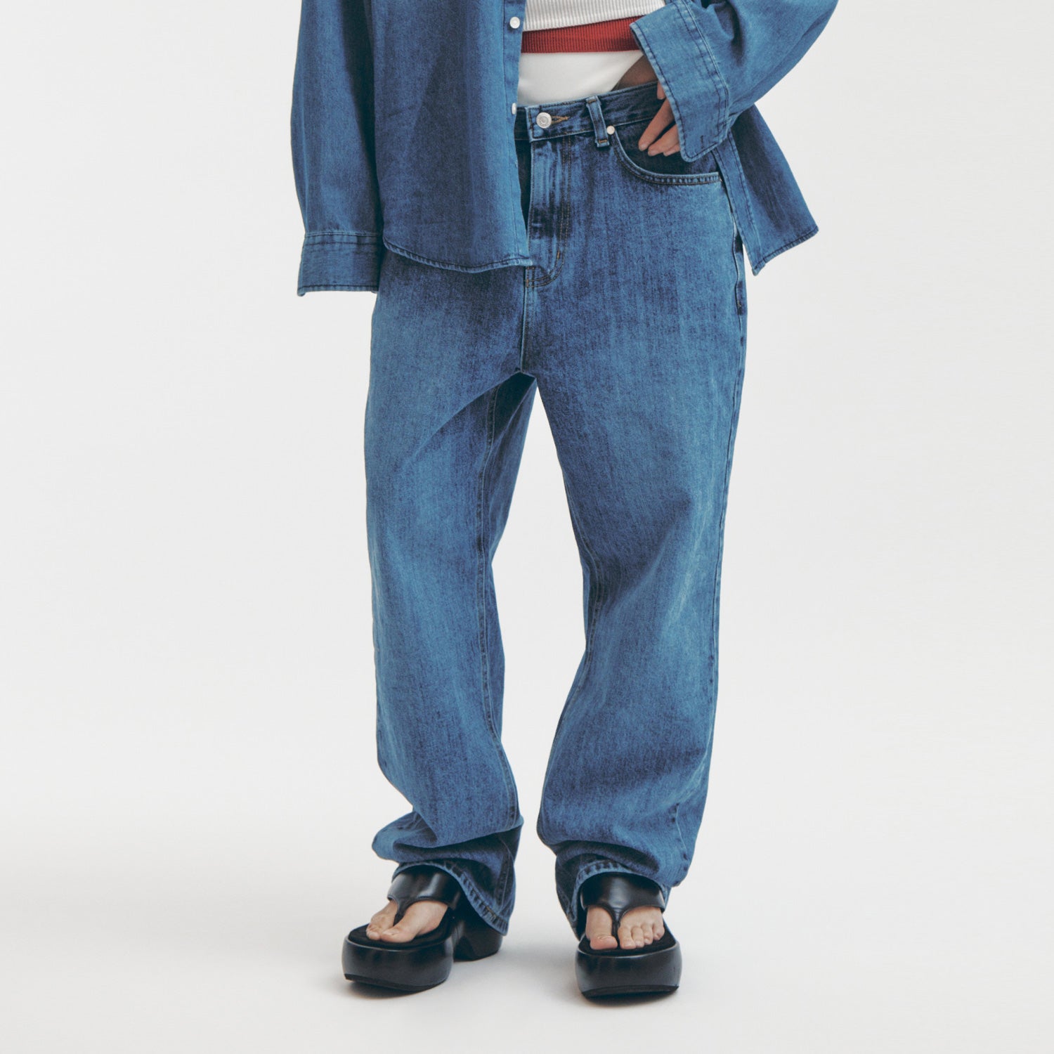 KAIHARA DENIM WIDE PANTS (BLUE)