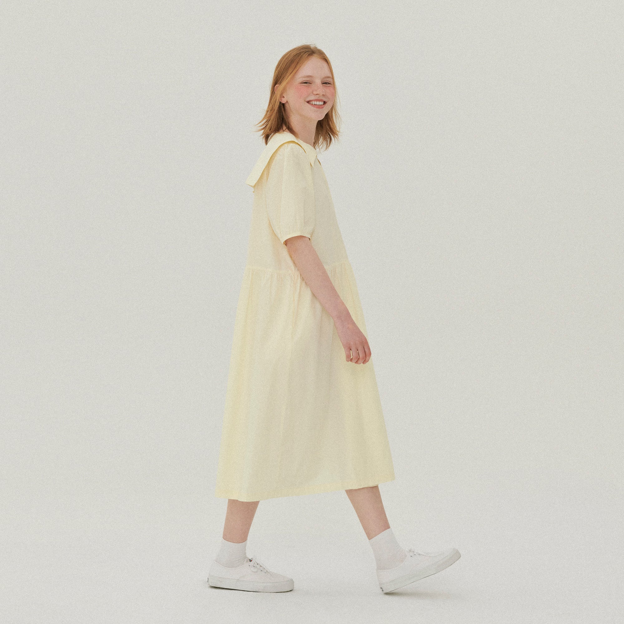 SAILOR COLLAR LONG DRESS_LEMON