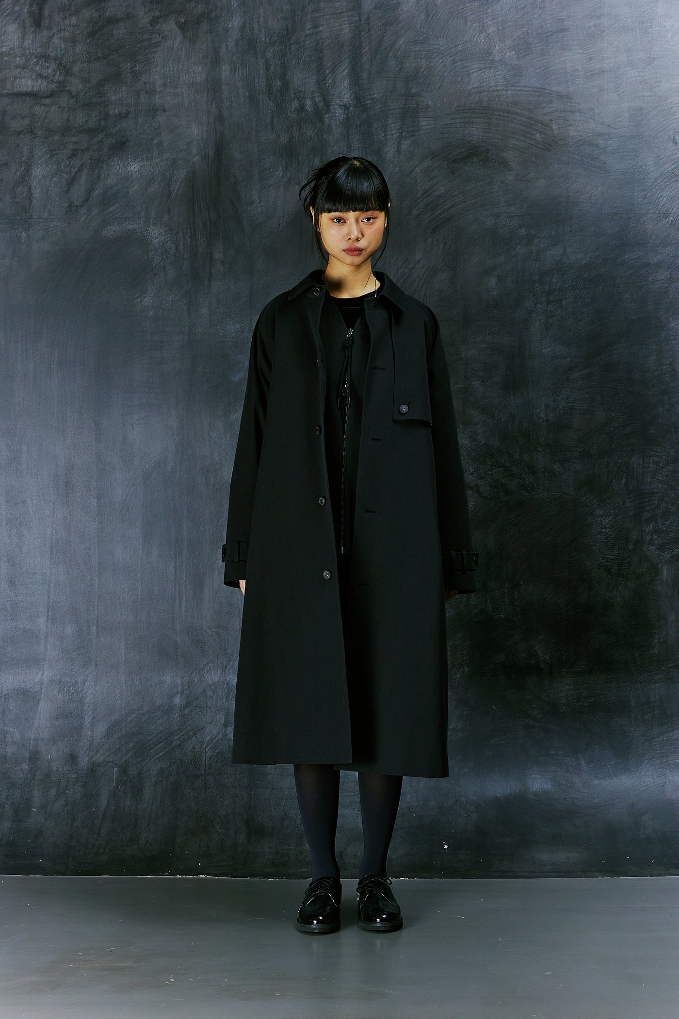 EARTH COTTON BALMACAAN COAT (Black)