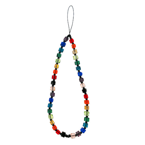 Rainbow Crystal Beads Phone Strap - Long