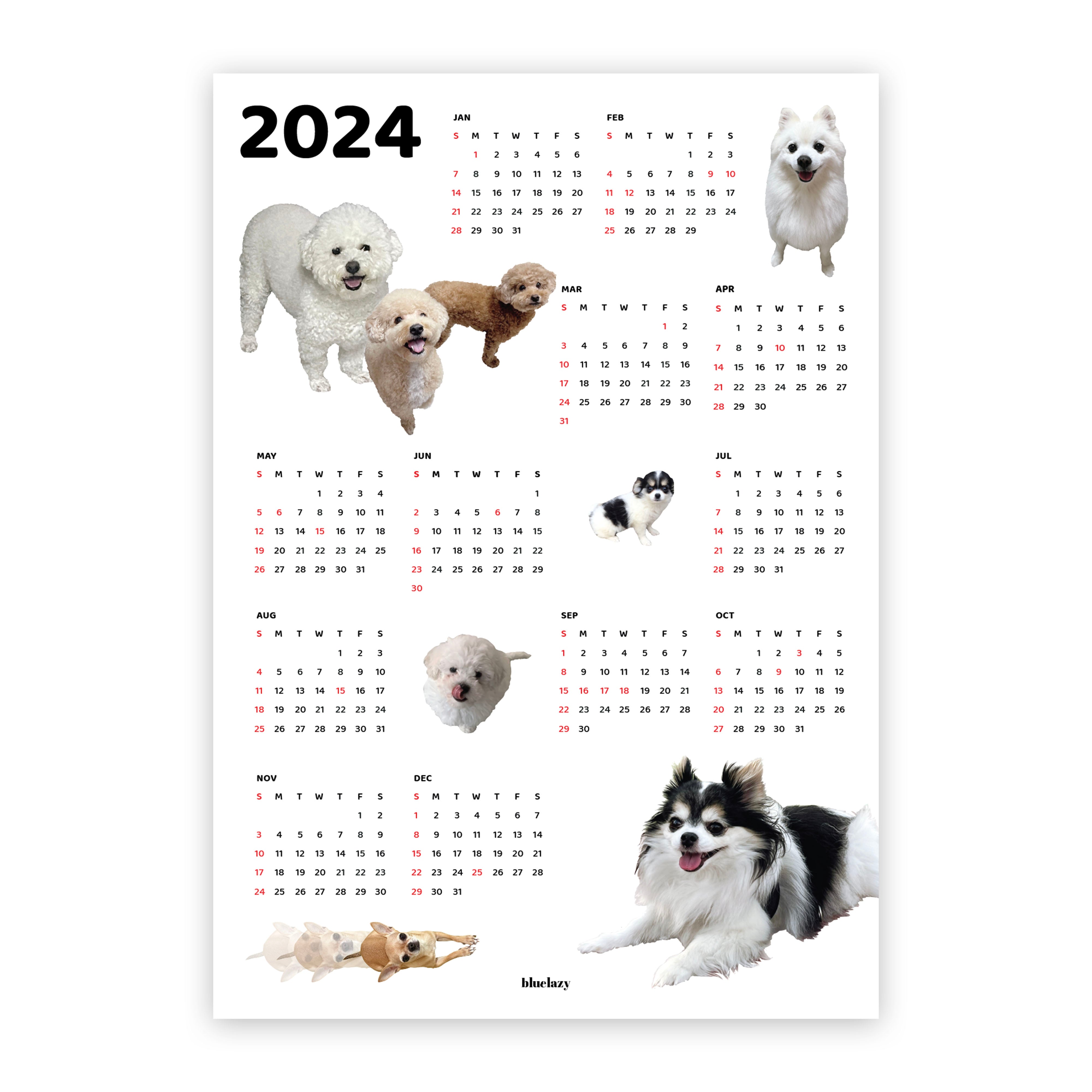 2024 DOG POSTER CALENDAR [A2]