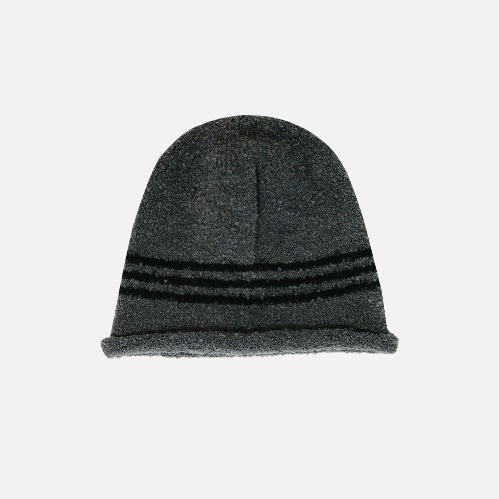 BOUCLE STRIPE BEANIE (SMOKE GREY)