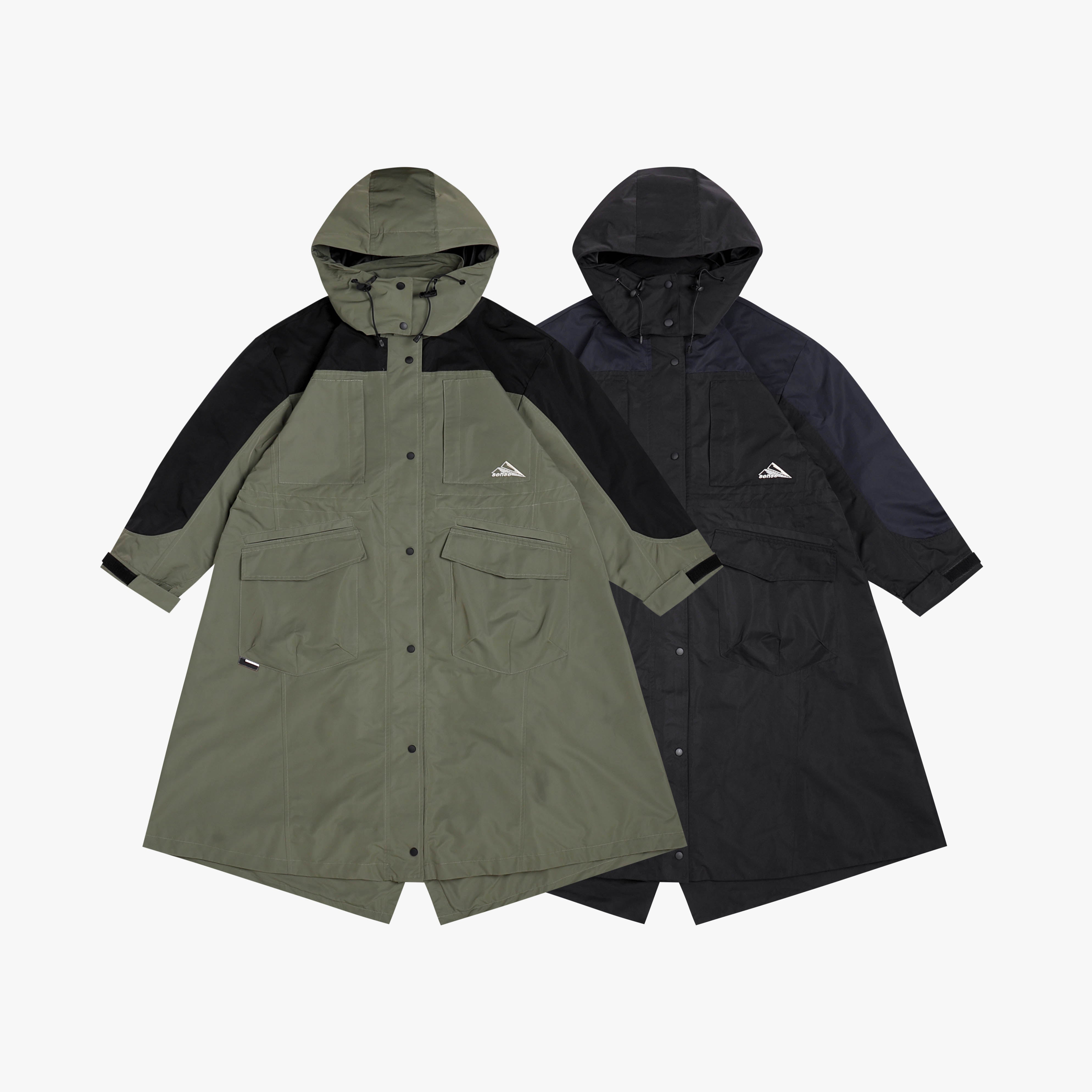 Waterproof Hooded Long Shell Parka Navy