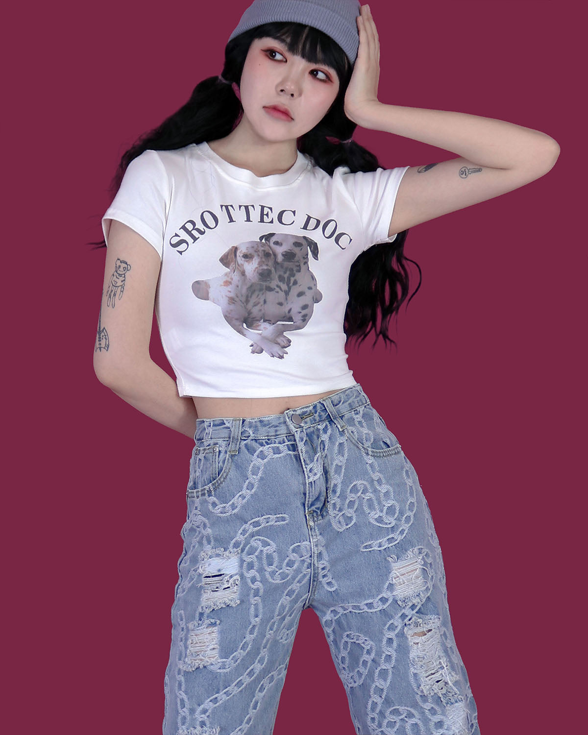 dalmatian crop T (2 color)