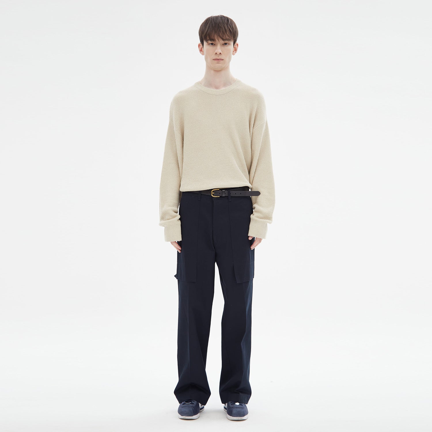 FLAP POKET COTTON CARGO PANTS(DARK NAVY)