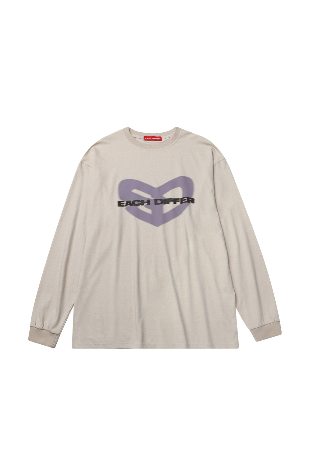 BLUR HEART LONG SLEEVE_BEIGE