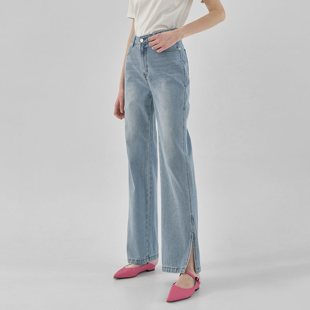 (R-PT-5389) Low-Rise Straight Denim Pants