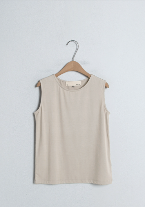 (T-6396) Basic Soft Sleeveless T-shirt