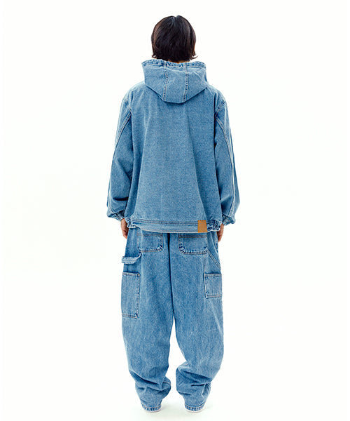 W DENIM HOODIE ZIPUP (L.DENIM)