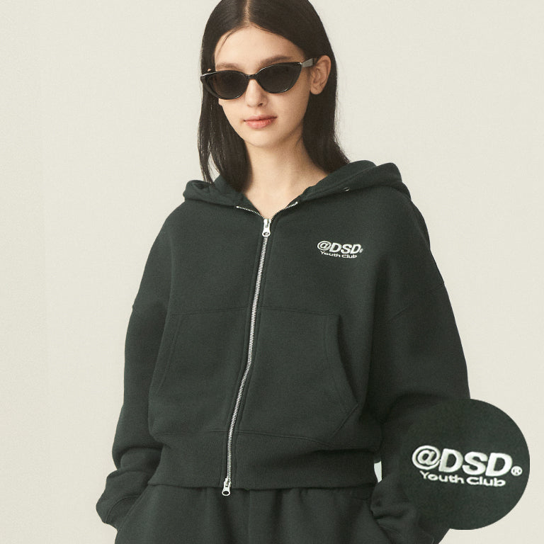 ODSD LOGO SWEAT CROPPED HOOD ZIP-UP - 4COLOR