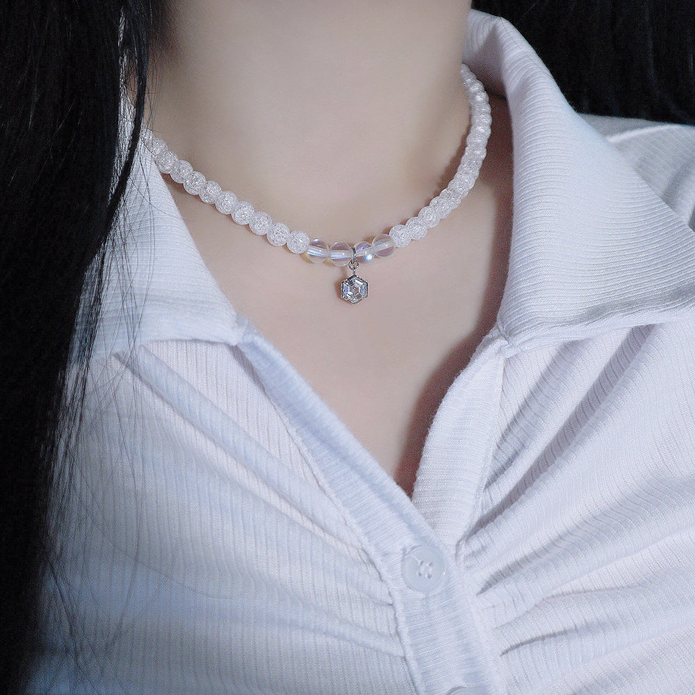 Glass Holographic Gemstone Choker