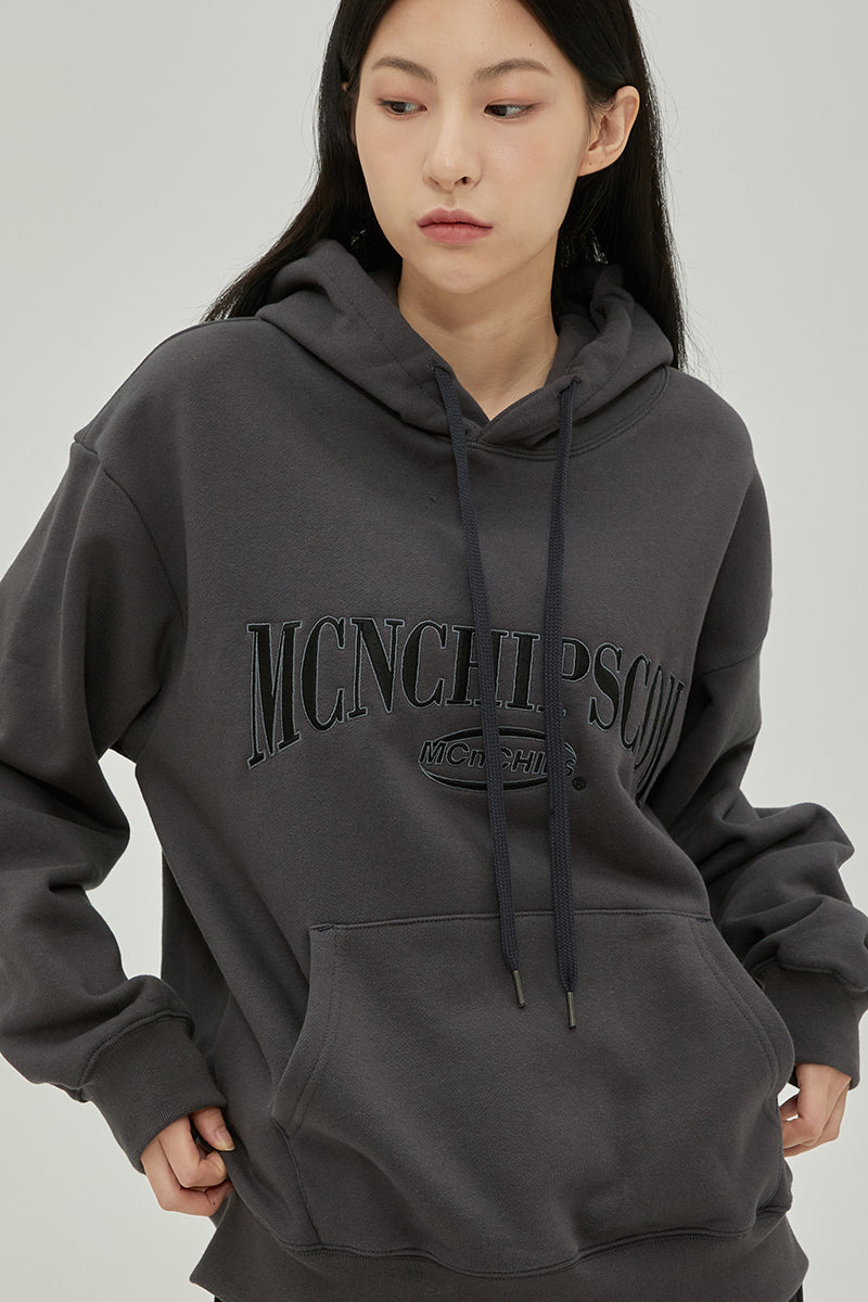 Vintage arch-logo hoodie [charcoal]