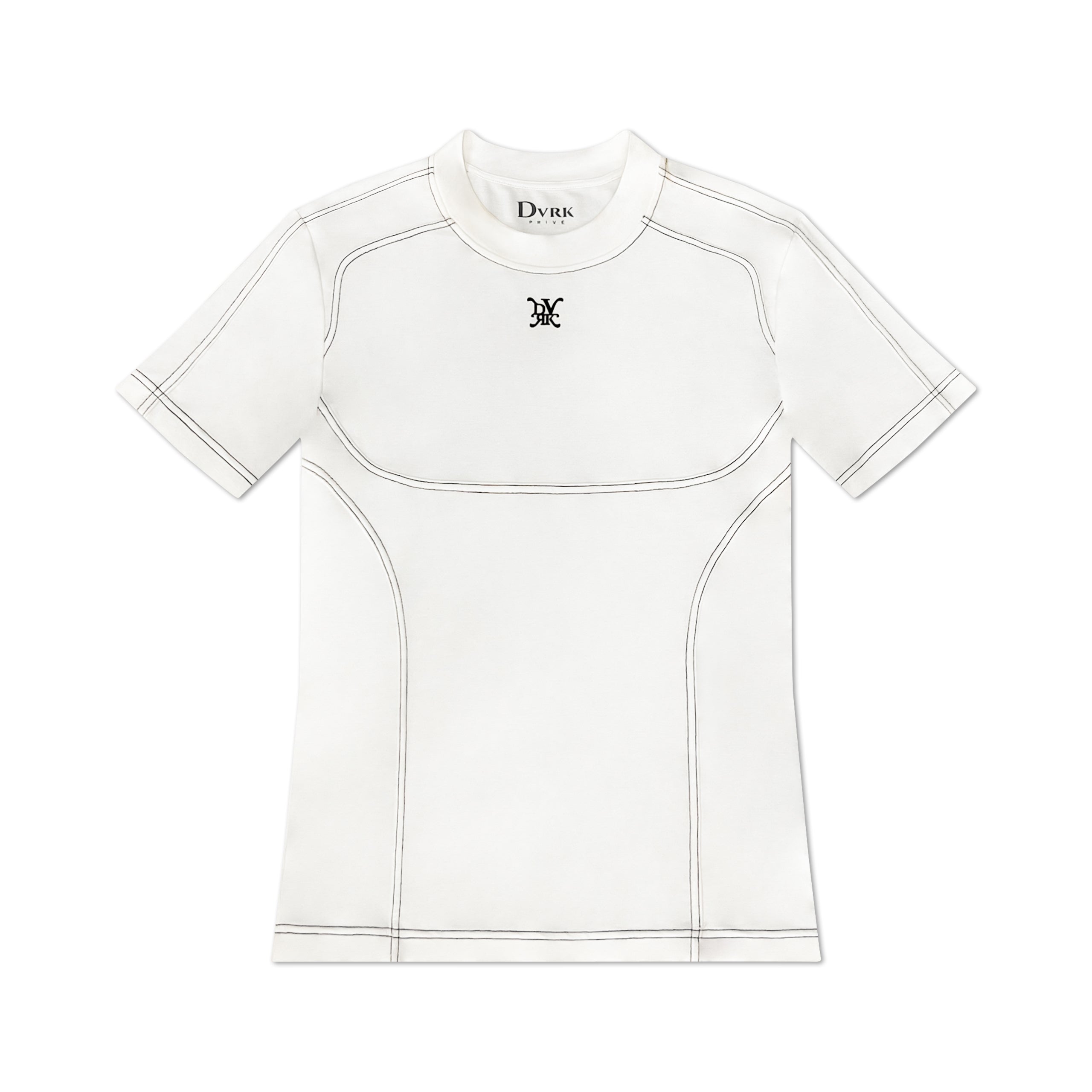 DVRK PRIVÉ CONTRAST STITCH SLIM FIT T-SHIRT MALE - WHITE