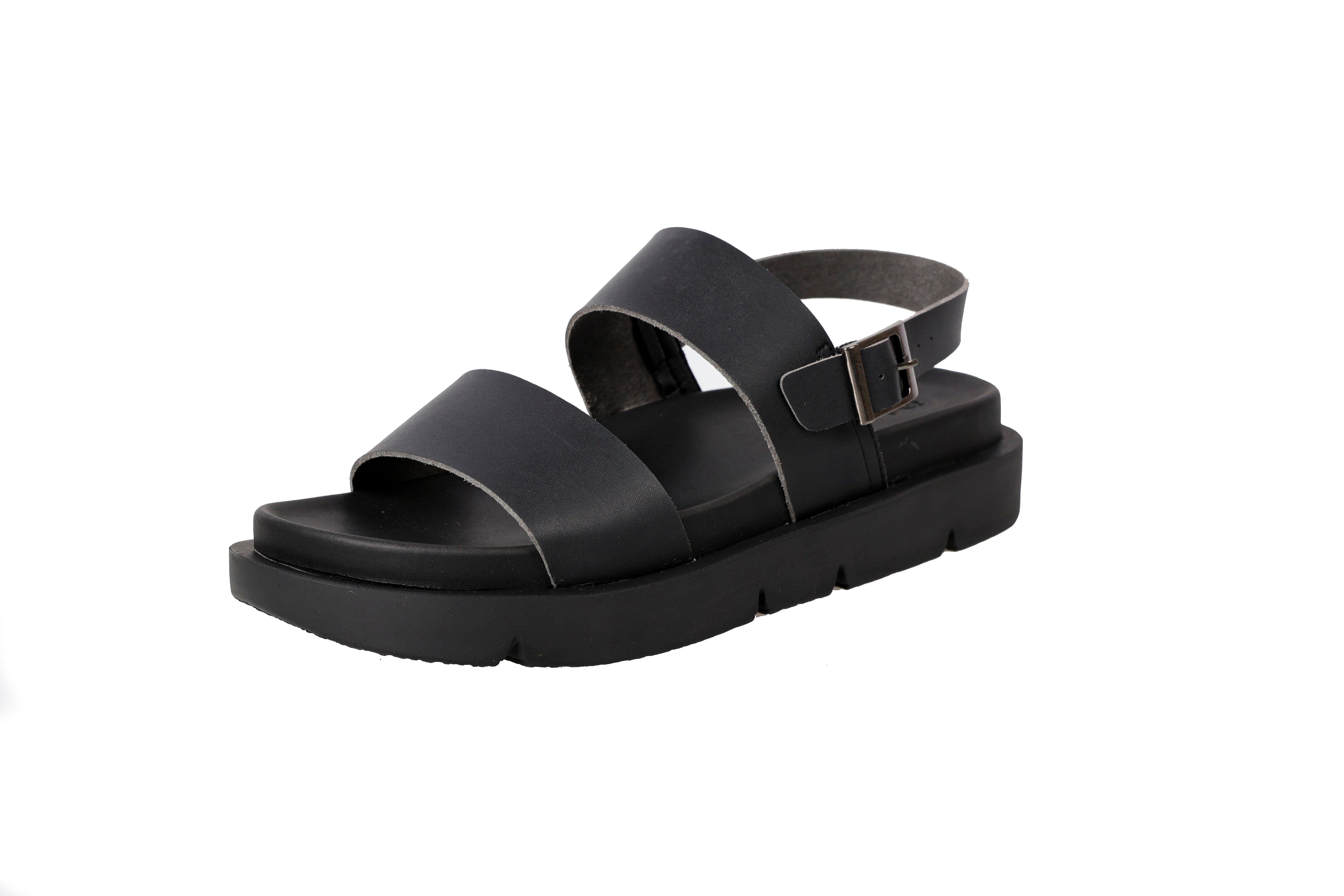 Santorini Sandals Leather Black 552