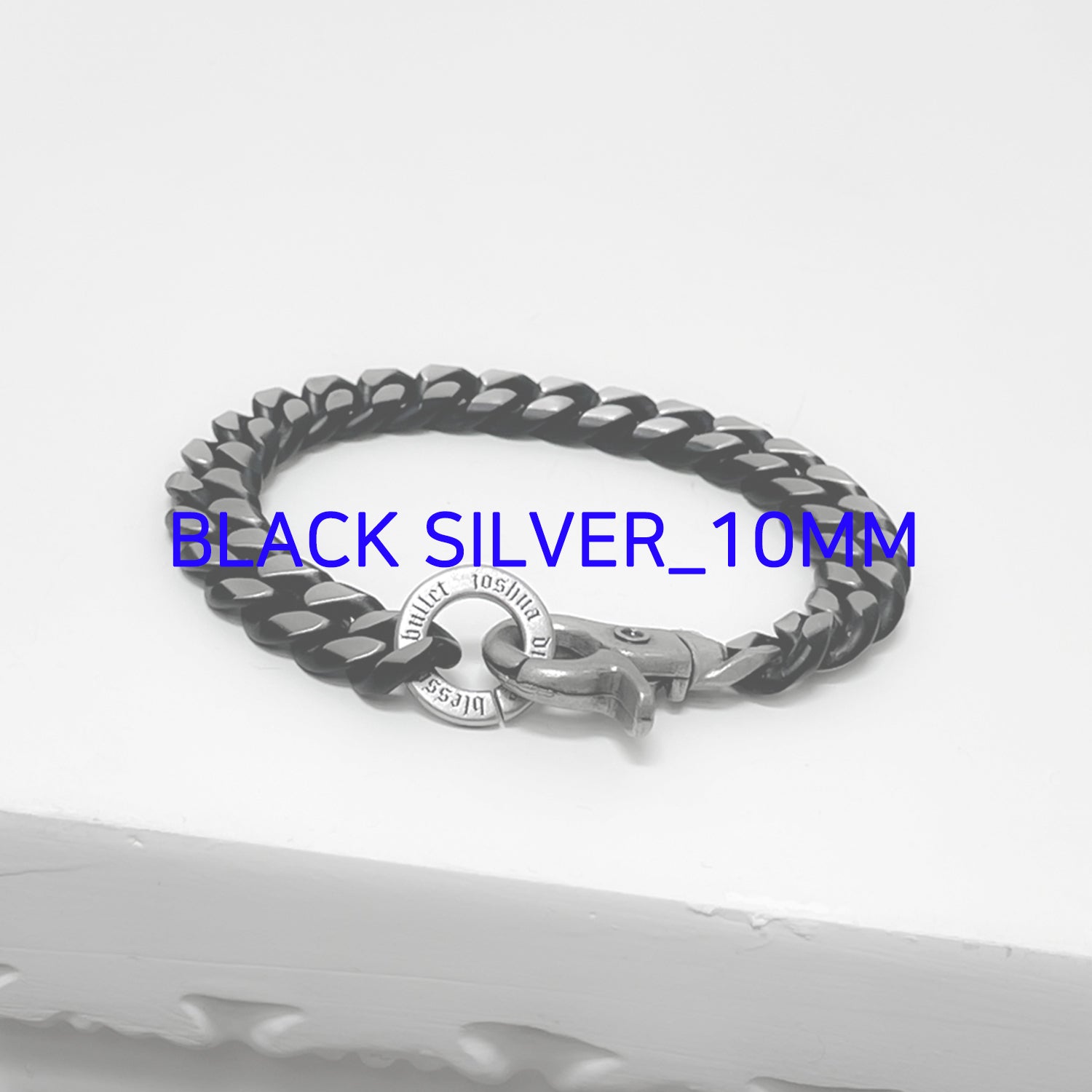 [BLESSEDBULLET]black line CURVE chain bracele_10mm