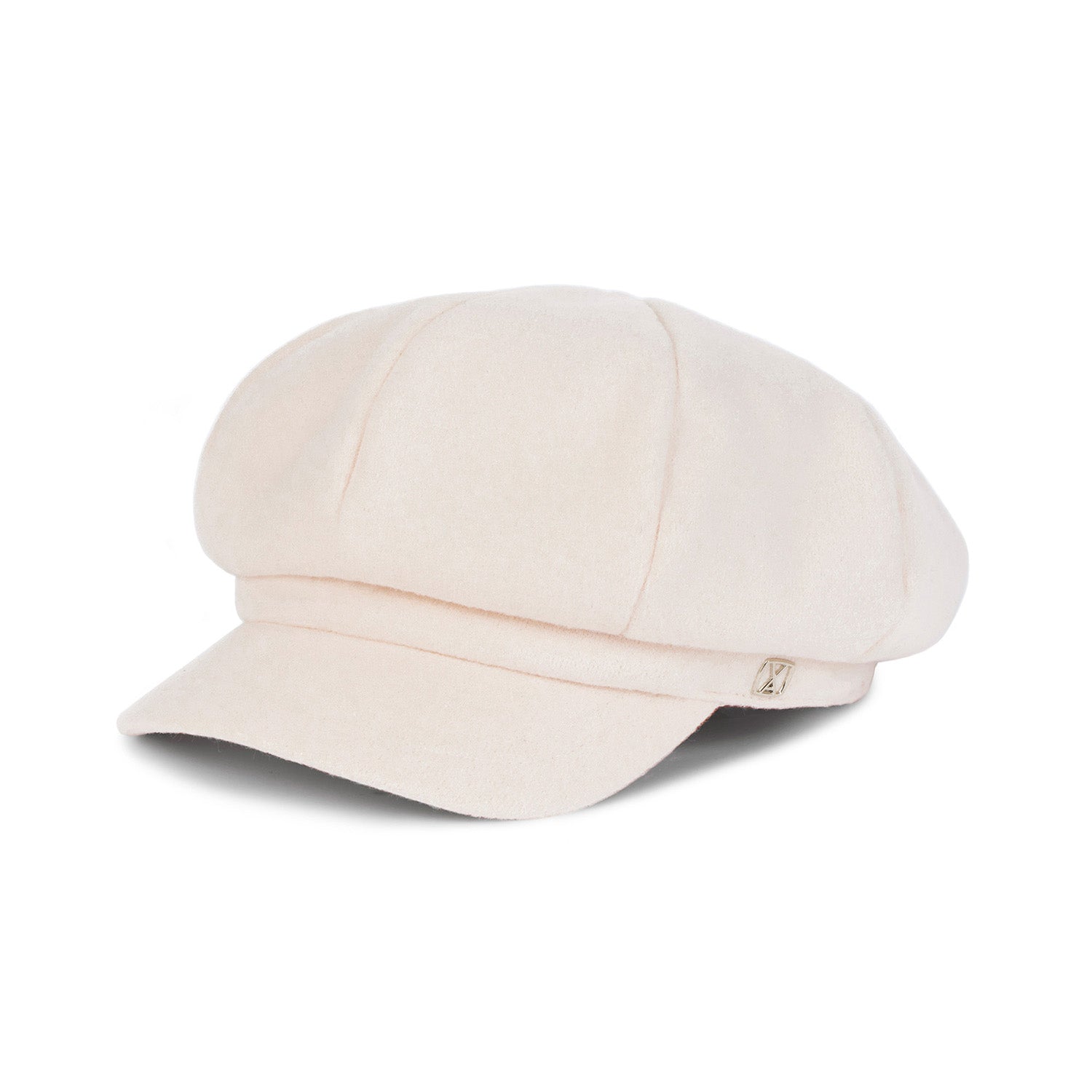 VA Square Stud Wool Newsboy Cap / Ivory