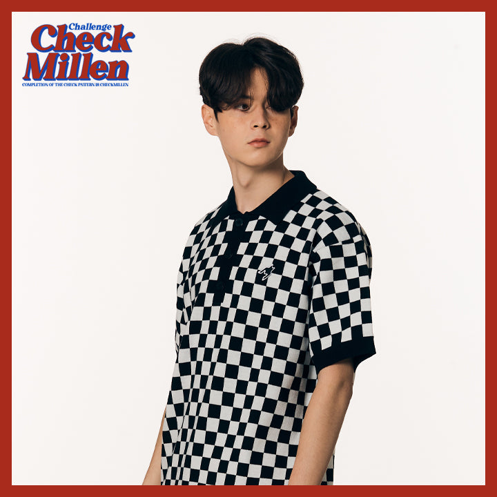 Checker Board HALF SHIRT (Black)