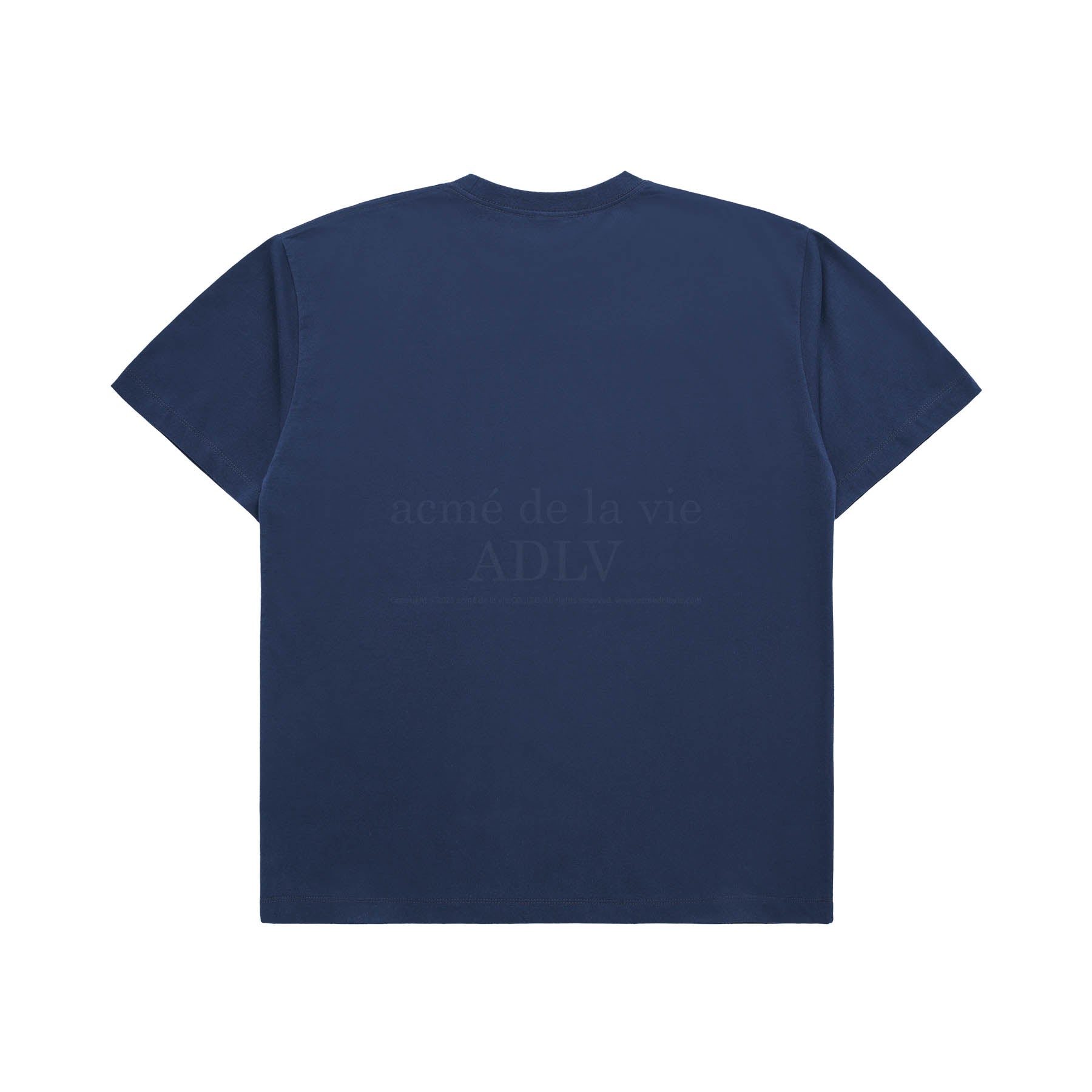 [24SS] VARSITY LOGO EMBOSSING PRINTING SHORT SLEEVE T-SHIRT NAVY