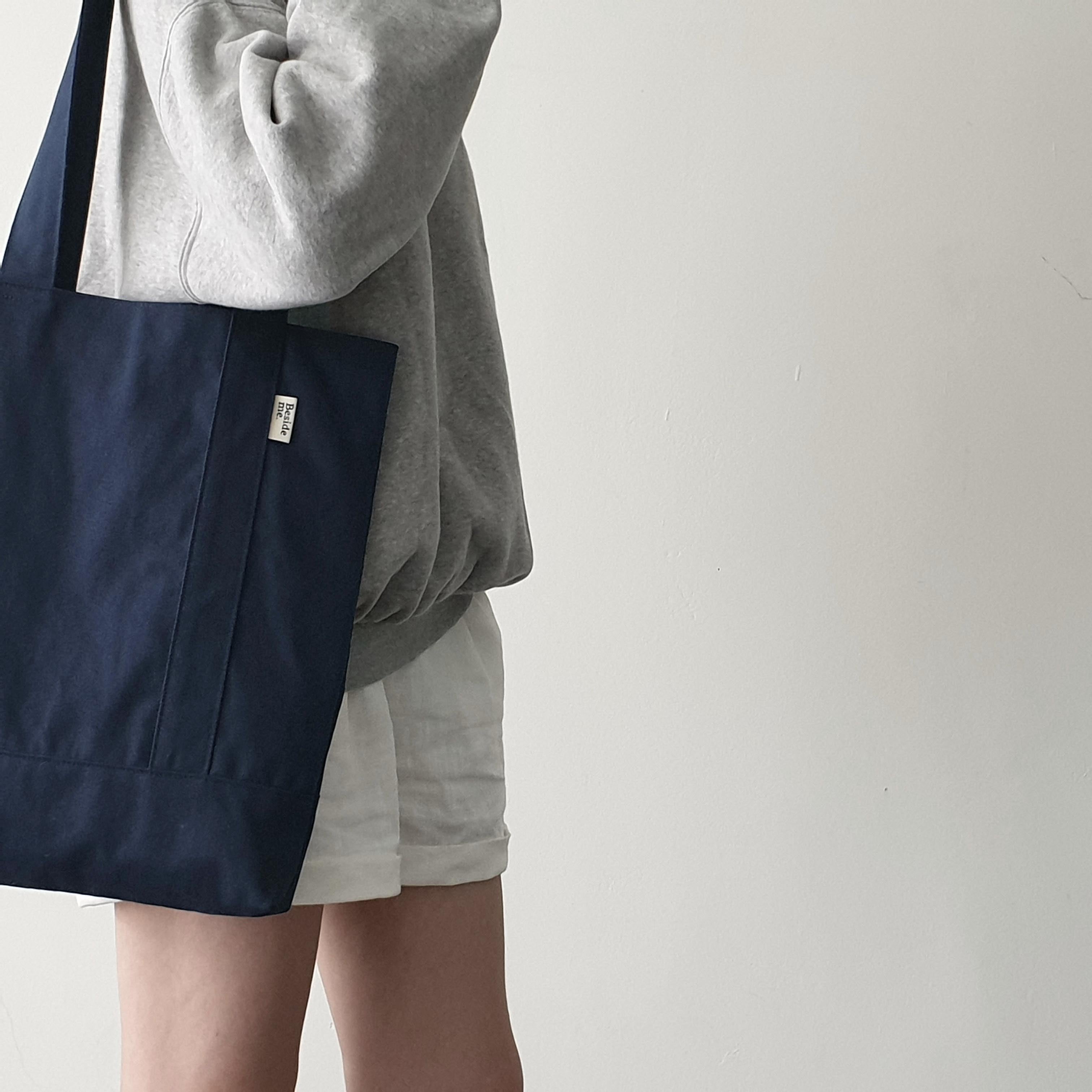 Twill simple line bag - deep navy