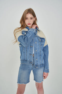 KNIT DENIM JACKET [6673]