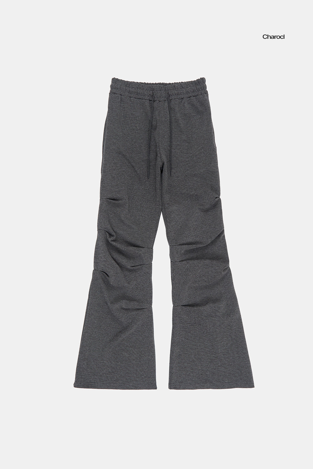 Side dart wrinkle slim bootcut pants