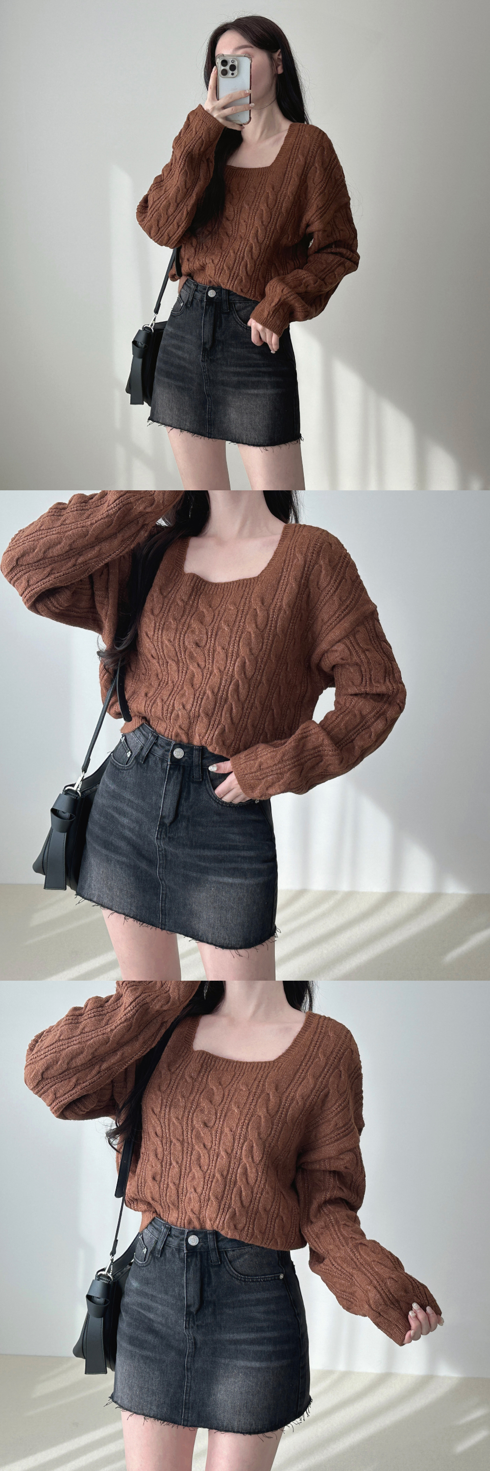 Square cropped knit