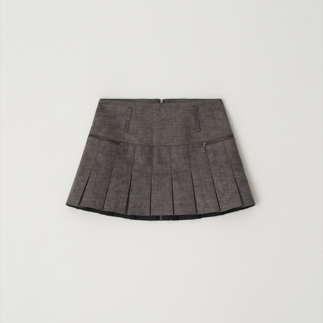 Crack Leather Mini Skirt