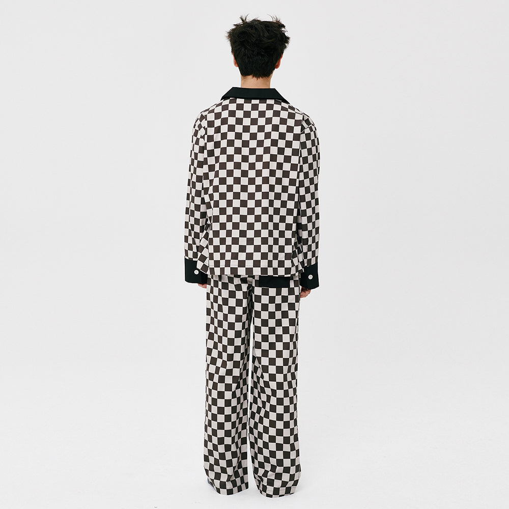 (M) Black Grid PJ Pants