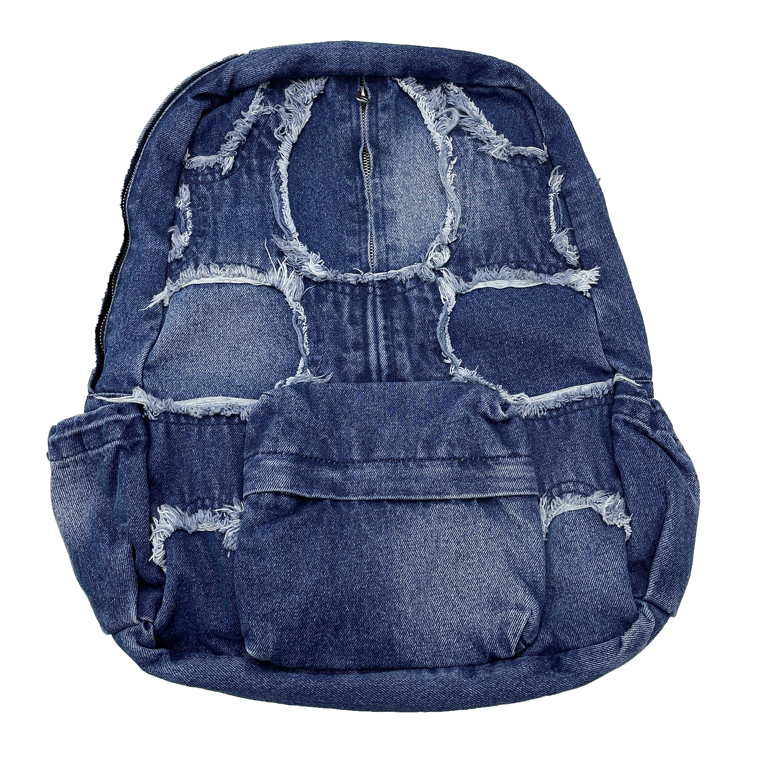 fringe denim backpack