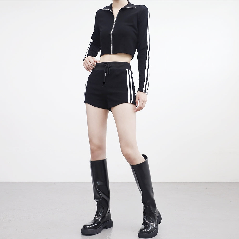 (1+1) Bake track zip-up + short pants set