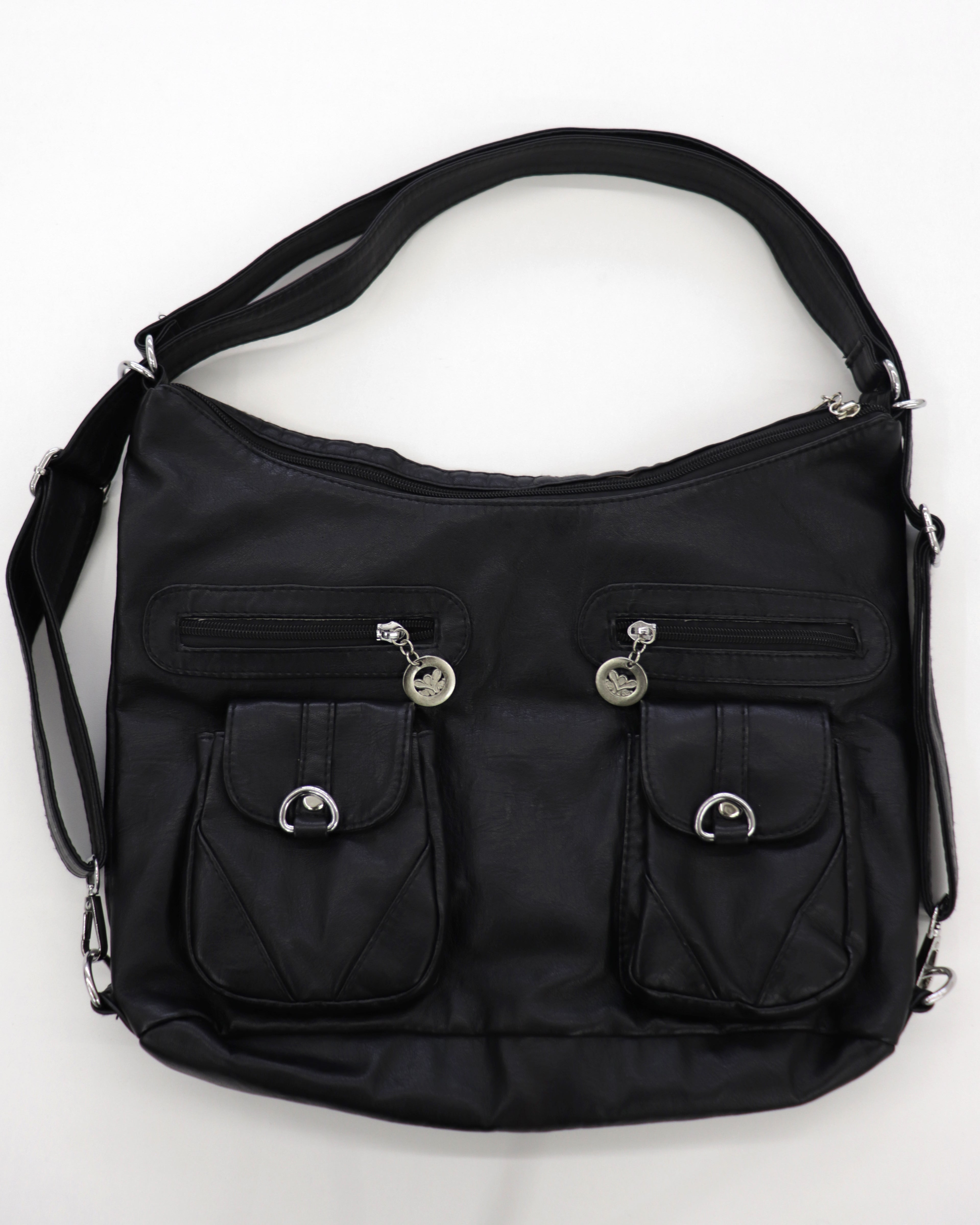 Kushal Vintage Leather Two-Pocket Two-Way Backpack Shoulder Bag