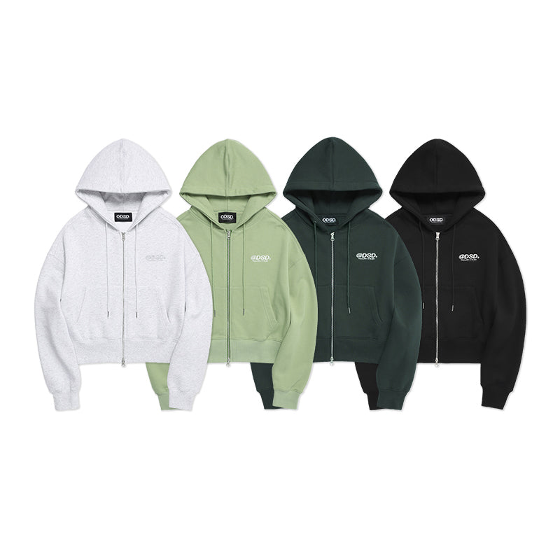 ODSD LOGO SWEAT CROPPED HOOD ZIP-UP - 4COLOR