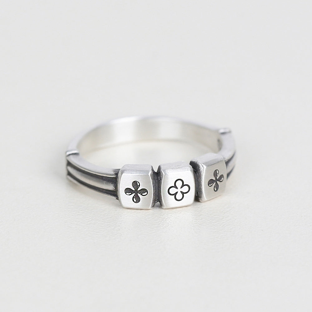 Triple clover ring (925 silver)