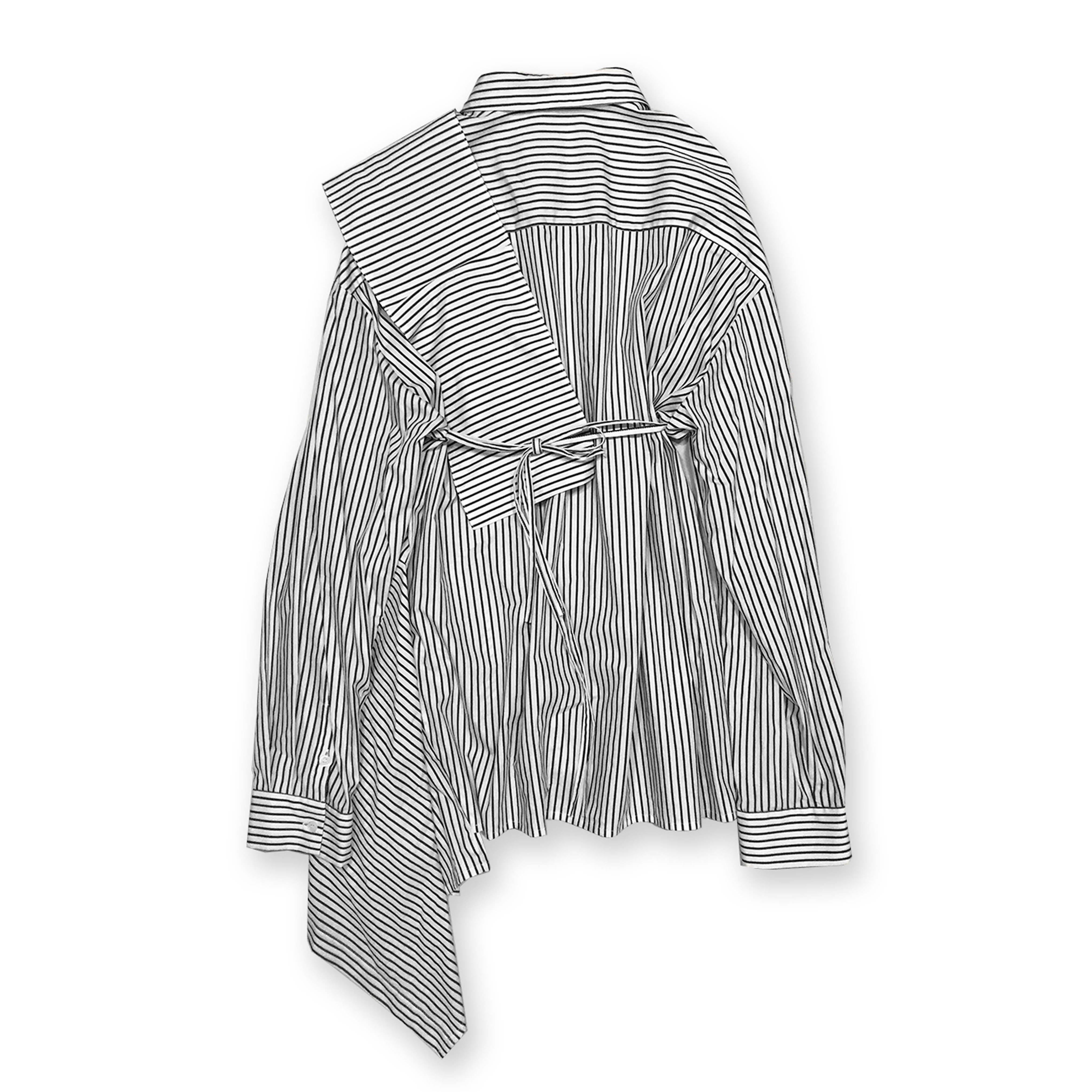 asymmetry over size stripe shirt