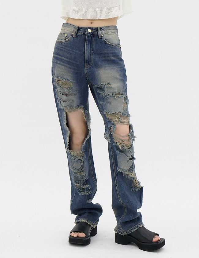 no.0023 Salvage Damage Denim Pants